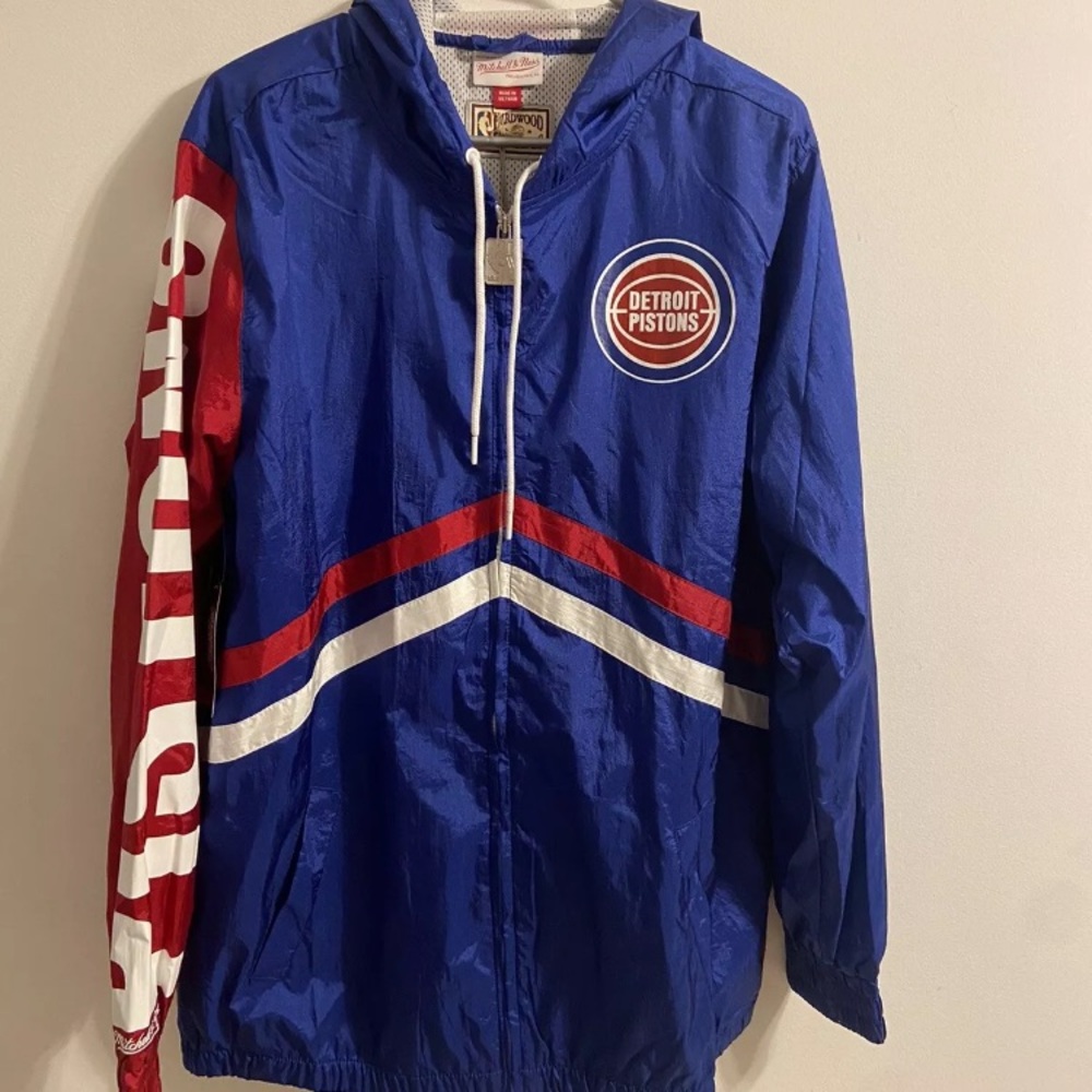 MITCHELL&NESS DETROIT BADBOYS PISTONS WIND BREAKER CHAMP LOGO BODY JACKET